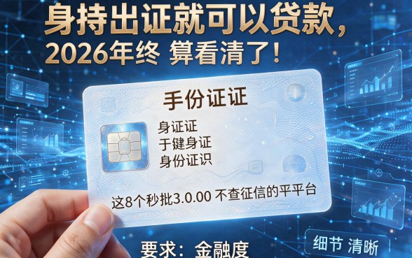 手持身份证就可以贷款，2026年终于看清了这8个秒批3000不查征信的平台
