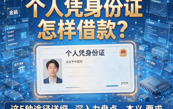 个人凭身份证怎样借款?这5种途径详细盘点,本文为您深入力荐!