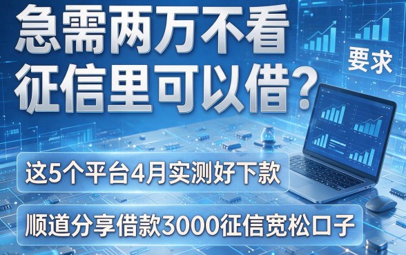 急需两万不看征信哪里可以借？这5个平台4月实测好下款，顺道分享借款3000征信宽松口子