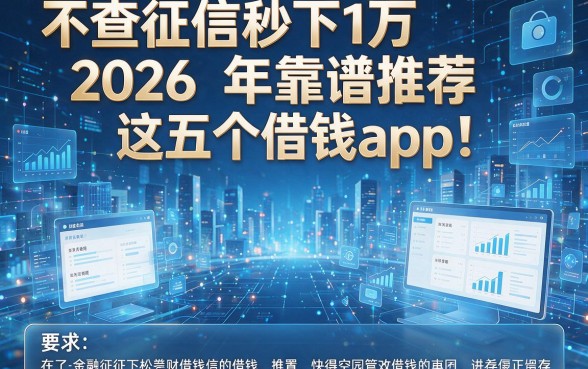 不查征信秒下1万2026年靠谱推荐这五个借钱app!