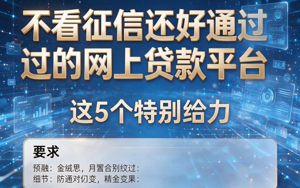 不看征信还好通过的网上贷款平台,这5个特别给力!