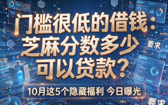 门槛很低的借钱:芝麻分数多少可以贷款?10月这5个隐藏福利今日曝光!