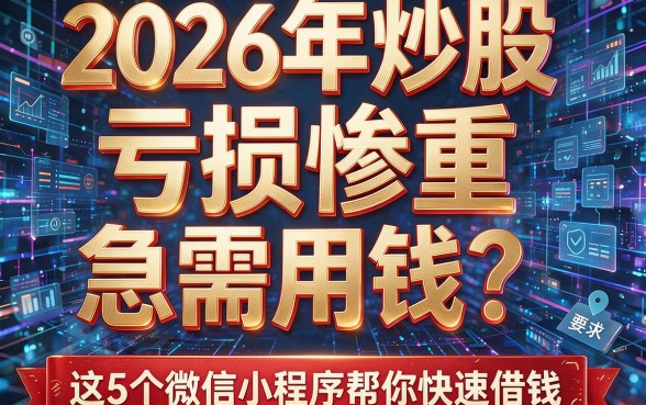 2026年炒股亏损惨重，急需用钱？这5个微信小程序帮你快速借钱！