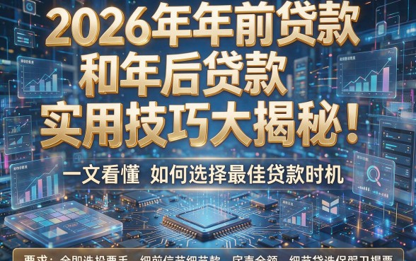 2026年年前贷款和年后贷款实用技巧大揭秘！一文看懂如何选择最佳贷款时机
