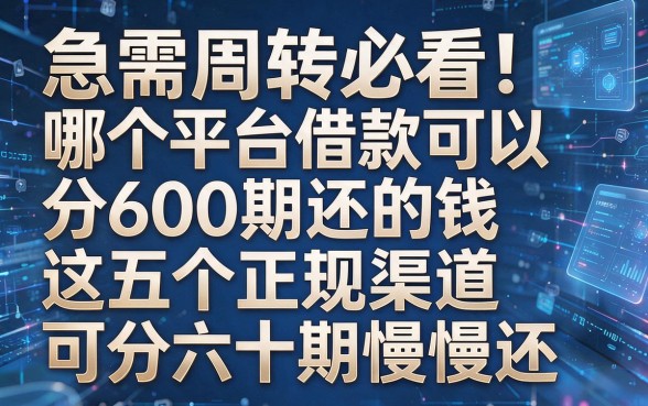 以下是根据你的要求生成的新标题:急需周转必看!哪个平台借款可以分60期还的钱这五个正规渠道可分六十期慢慢还
