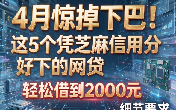 4月惊掉下巴！这5个凭芝麻信用分好下的网贷，轻松借到2000元