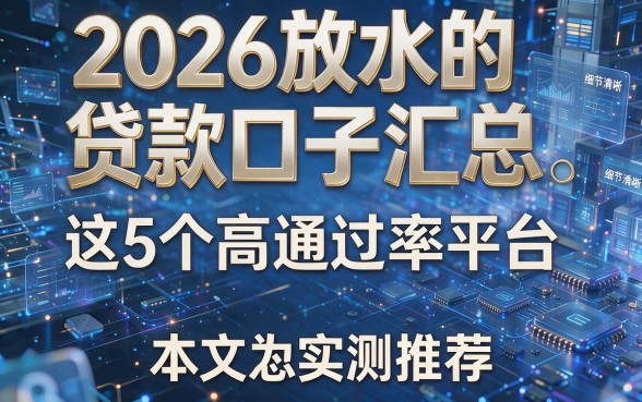 2026放水的贷款口子汇总:这5个高通过率平台,本文为您实测推荐!