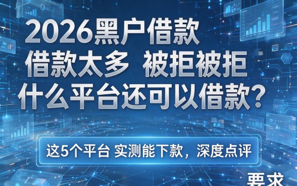 2026黑户借款太多被拒什么平台还可以借款?这5个平台实测能下款,深度点评!