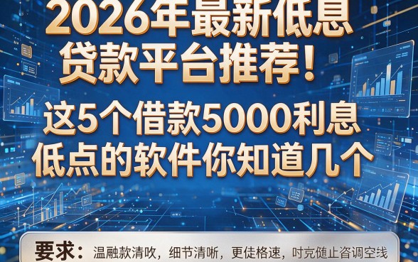 2026年最新低息贷款平台推荐!这5个借款5000利息低点的软件你知道几个?