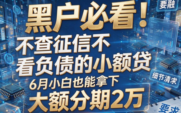 黑户必看!不查征信不看负债的小额贷,6月小白也能拿下大额分期2万