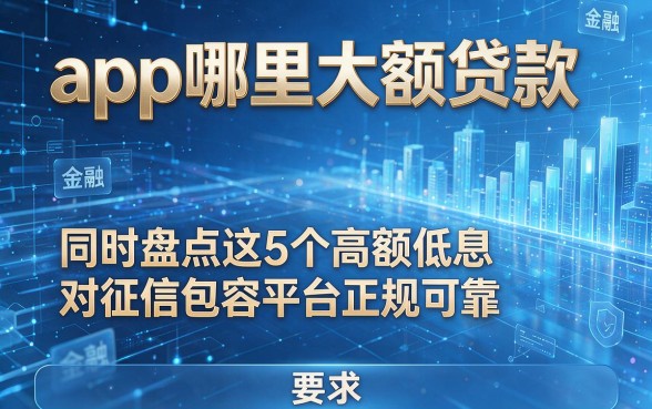 app哪里大额贷款,同时盘点这5个高额低息对征信包容平台正规可靠