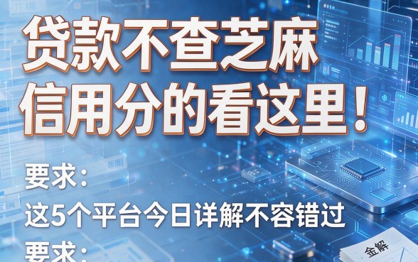 贷款不查芝麻信用分的看这里!这5个平台今日详解不容错过!