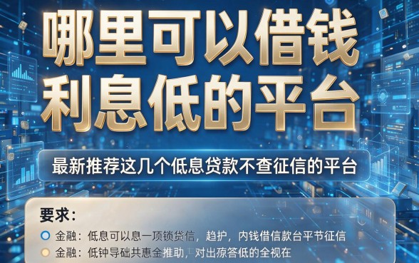 哪里可以借钱利息低的平台,最新推荐这几个低息贷款不查征信的平台