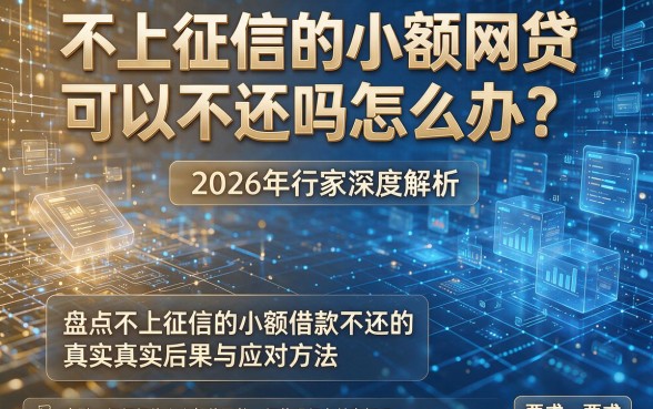 不上征信的小额网贷可以不还吗怎么办?2026年行家深度解析,盘点不上征信的小额借款不还的真实后果与应对方法