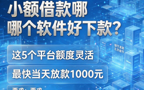 小额借款哪个软件好下款？这5个平台额度灵活，最快当天放款1000元