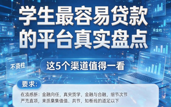 学生最容易贷款的平台真实盘点,这5个渠道值得一看!