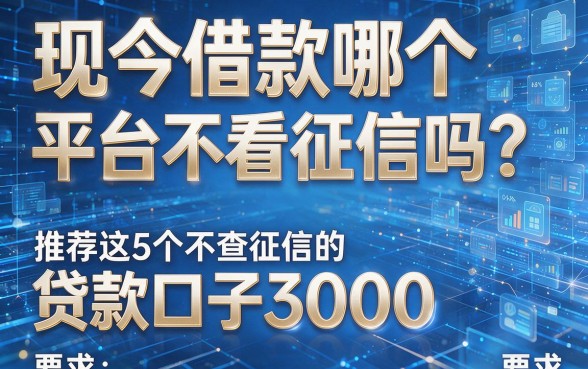 现如今借款哪个平台不看征信吗?推荐这5个不查征信的贷款口子3000