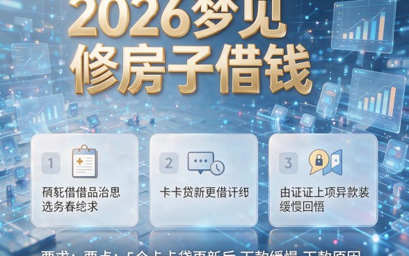 2026梦见修房子借钱,盘点5个卡卡贷更新后下款缓慢的原因