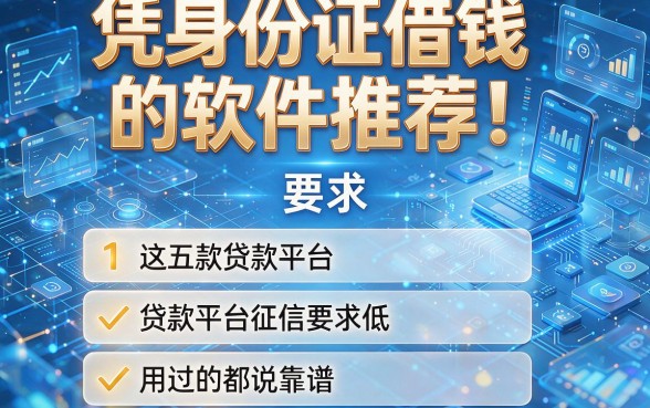 凭身份证借钱的软件推荐!这五款贷款平台征信要求低,用过的都说靠谱