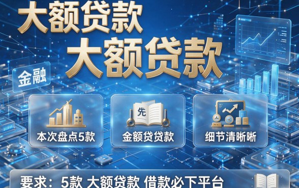 大额贷款大额贷款，本次盘点5款大额贷款借款必下平台