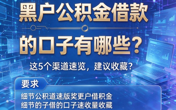 黑户公积金借款的口子有哪些?这5个渠道速览,建议收藏!