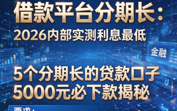 借款平台分期长:2026内部实测利息最低,5个分期长的贷款口子5000元必下款揭秘
