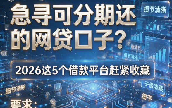 急寻可分期还的网贷口子?2026这5个借款平台赶紧收藏!