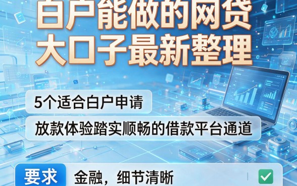白户能做的网贷大口子最新整理,5个适合白户申请、放款体验踏实顺畅的借款平台通道