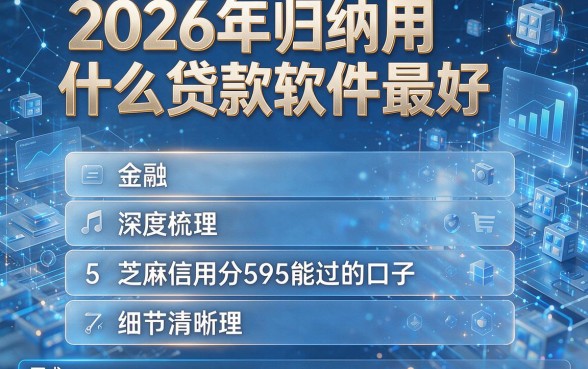 2026年归纳用什么贷款软件最好，深度梳理5个芝麻信用分595能过的口子