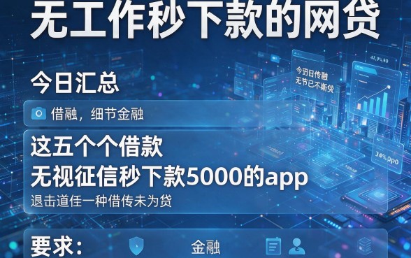 无工作秒下款的网贷,今日汇总这五个借款无视征信秒下款5000的app