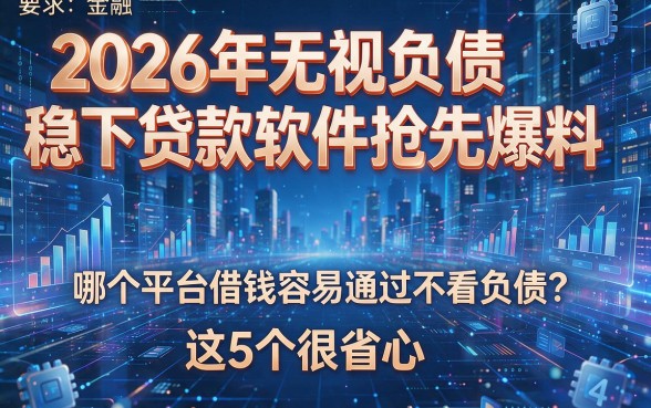 2026年无视负债稳下贷款软件抢先爆料,哪个平台借钱容易通过不看负债?这5个很省心