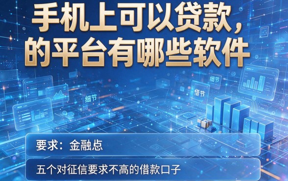 手机上可以贷款的平台有哪些软件,盘点五个对征信要求不高的借款口子