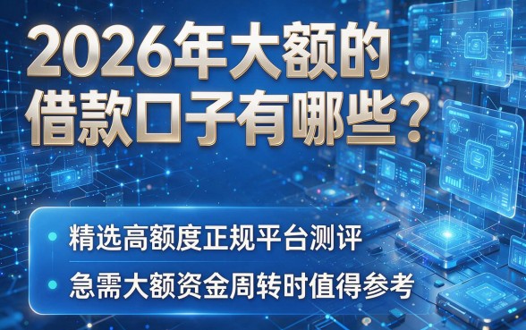 以下是根据你的要求生成的新标题：2026年大额的借款口子有哪些？精选五家高额度正规平台测评，急需大额资金周转时值得参考