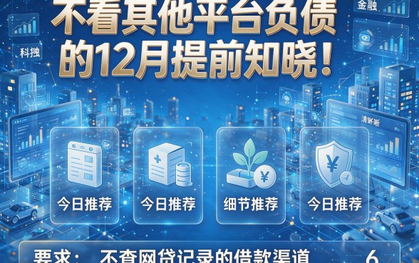 不看其他平台负债的12月提前知晓!今日推荐6个不查网贷记录的借款渠道