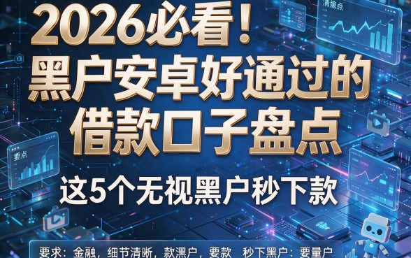 2026必看!黑户安卓好通过的借款口子盘点,这5个无视黑户秒下款