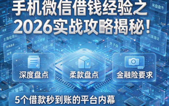 手机微信借钱经验之2026实战攻略揭秘!深度盘点5个借款秒到账的平台内幕