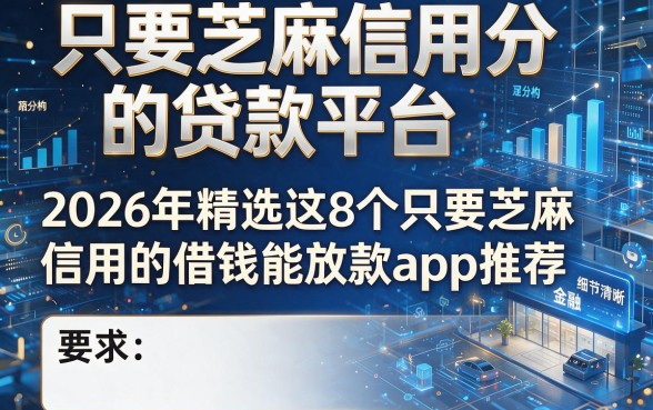 只要芝麻信用分的贷款平台,2026年精选这8个只要芝麻信用的借钱能放款app推荐