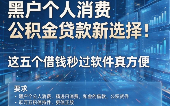 黑户个人消费公积金贷款新选择:这五个借钱秒过软件真方便