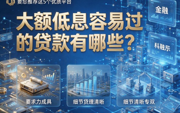 大额低息容易过的贷款有哪些?为您推荐这5个优质平台,本篇为您细致陈列!