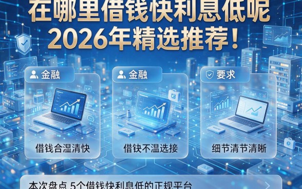 在哪里借钱快利息低呢2026年精选推荐!本次盘点5个借钱快利息低的正规平台