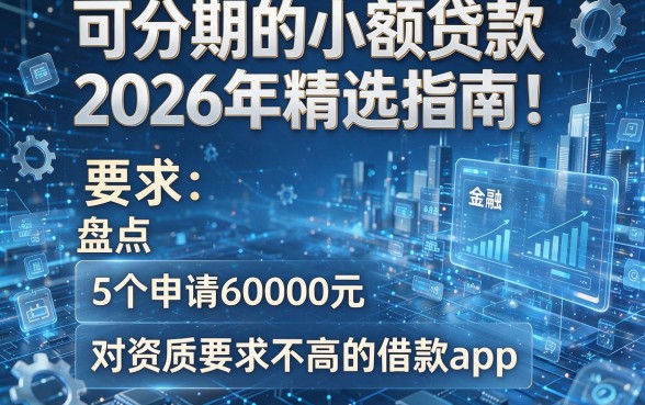 可分期的小额贷款2026年精选指南!盘点5个申请60000元对资质要求不高的借款app