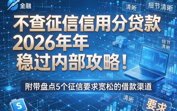 不查征信信用分贷款2026年稳过内部攻略!附带盘点5个征信要求宽松的借款渠道