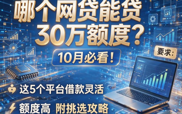 哪个网贷能贷30万额度?10月必看!这5个平台借款灵活、额度高,附挑选攻略