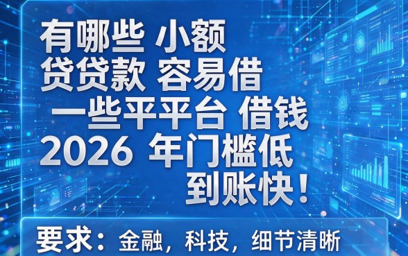 有哪些小额贷款容易借一些平台借钱2026年门槛低到账快!本篇为您详细讲说!