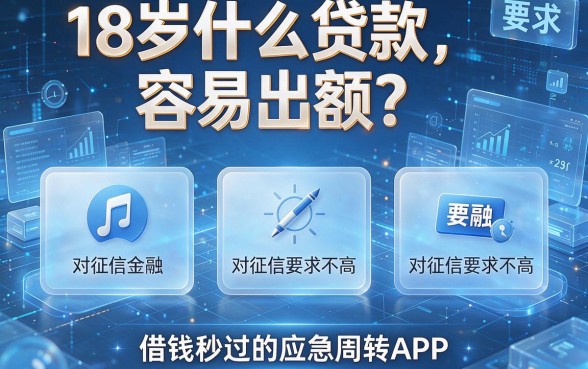 18岁什么贷款容易出额?盘点五个对征信要求不高、借钱秒过的应急周转APP