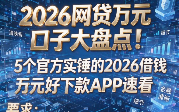 2026网贷万元口子大盘点!5个官方实锤的2026借钱万元好下款APP速看