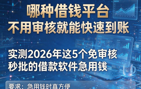 哪种借钱平台不用审核就能快速到账,实测2026年这5个免审核秒批的借款软件急用钱时真方便