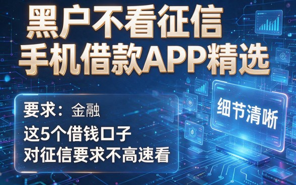 黑户不看征信手机借款APP精选，这5个借钱口子对征信要求不高速看