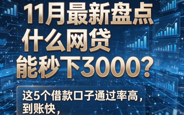 11月最新盘点:什么网贷能秒下3000?这5个借款口子通过率高且到账快