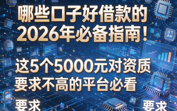 哪些口子好借款的2026年必备指南！这5个5000元对资质要求不高的平台必看
